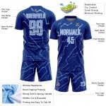 Blue-White Sports Sublimation Light Lightning Uniform Royal Custom Jersey Soccer