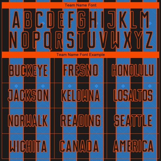 Blue-Orange Black Jersey Pinstripe Soccer Custom Uniform Sports Line Powder Sublimation