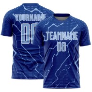 Blue-White Sports Sublimation Light Lightning Uniform Royal Custom Jersey Soccer