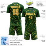 Green Custom Sports Yellow-White Lightning Uniform Jersey Soccer Sublimation