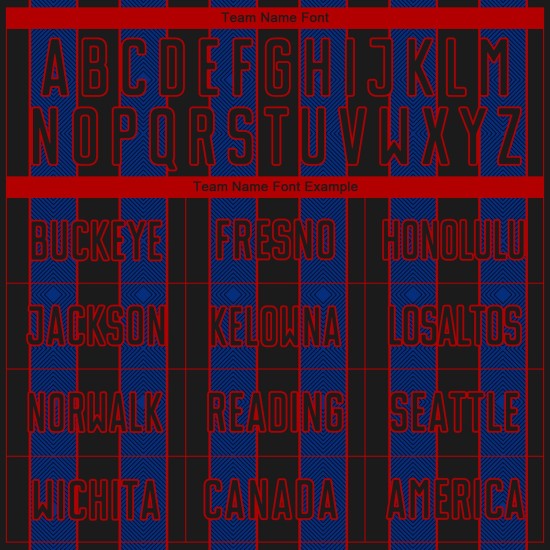 Pinstripe Royal-Red Black Sublimation Uniform Custom Jersey Sports Line Soccer