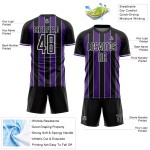 Custom Uniform Purple-White Sublimation Jersey Line Black Pinstripe Soccer Sports Custom Uniform Purple-White Sublimation Jersey Line Black Pinstripe Soccer Sports