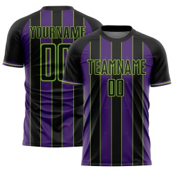Soccer Purple-Neon Sports Black Line Custom Uniform Green Sublimation Pinstripe Jersey