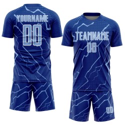 Blue-White Sports Sublimation Light Lightning Uniform Royal Custom Jersey Soccer