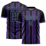 Sports Pinstripe Black Sublimation Uniform Blue Custom Purple-Light Jersey Soccer Line