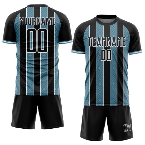 Blue-White Line Shadow Jersey Sports Pinstripe Black Sublimation Custom Uniform Soccer