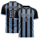 Jersey Uniform Black Pinstripe Light Sublimation Soccer Sports Custom Line Blue-White Jersey Uniform Black Pinstripe Light Sublimation Soccer Sports Custom Line Blue-White