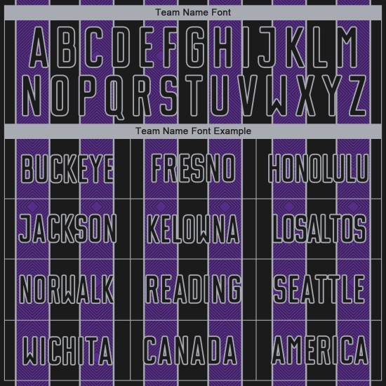 Purple-Gray Line Pinstripe Custom Soccer Sports Black Sublimation Jersey Uniform