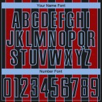 Sports Jersey Uniform Black Custom Pinstripe Soccer Red-Light Blue Sublimation Line