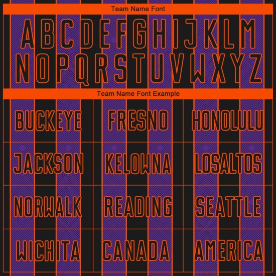 Sublimation Soccer Pinstripe Sports Jersey Uniform Black Line Custom Purple-Orange Sublimation Soccer Pinstripe Sports Jersey Uniform Black Line Custom Purple-Orange