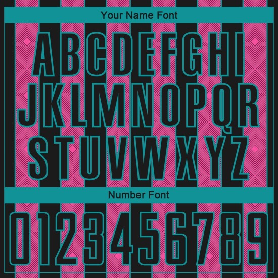 Uniform Sports Jersey Soccer Black Pinstripe Custom Pink-Teal Sublimation Line