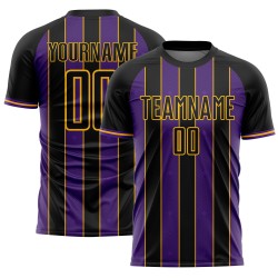 Soccer Line Pinstripe Jersey Sublimation Uniform Sports Custom Purple-Gold Black