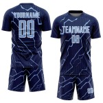 Jersey Sports Uniform Light Sublimation Lightning Navy Custom Soccer Blue-White Jersey Sports Uniform Light Sublimation Lightning Navy Custom Soccer Blue-White