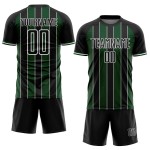 Custom Jersey Line Pinstripe Sports Sublimation Soccer Uniform Green-White Black Custom Jersey Line Pinstripe Sports Sublimation Soccer Uniform Green-White Black