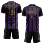Line Black Custom Gold Pinstripe Sublimation Uniform Sports Soccer Purple-Old Jersey