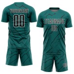 Uniform Black-White Soccer Jersey Lightning Sublimation Sports Custom Teal