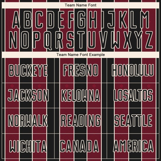 Black Sports Custom Soccer Line Pinstripe Sublimation Jersey Uniform Crimson-Cream