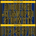 Pinstripe Royal-Yellow Sublimation Black Custom Line Soccer Jersey Sports Uniform