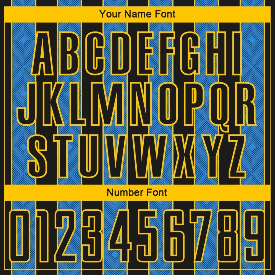 Jersey Blue-Yellow Uniform Black Pinstripe Soccer Powder Line Sublimation Sports Custom Jersey Blue-Yellow Uniform Black Pinstripe Soccer Powder Line Sublimation Sports Custom