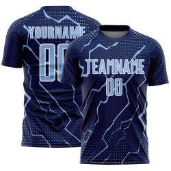 Jersey Sports Uniform Light Sublimation Lightning Navy Custom Soccer Blue-White