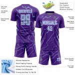 Soccer Sublimation Uniform Jersey Sports Lightning Light Purple Blue-White Custom
