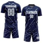 Jersey Navy Sublimation Silver-White Soccer Sports Uniform Custom Lightning