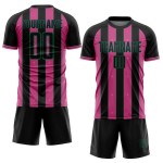 Soccer Pink-Kelly Line Custom Sports Pinstripe Uniform Green Jersey Sublimation Black