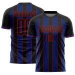 Pinstripe Royal-Red Black Sublimation Uniform Custom Jersey Sports Line Soccer