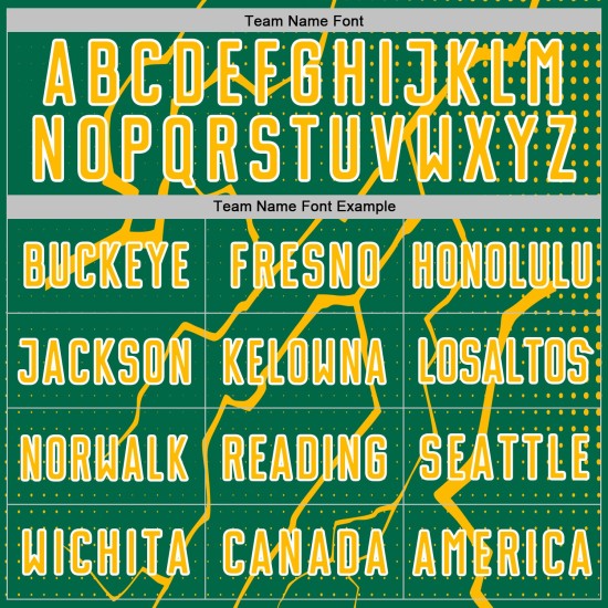 Lightning Green Sports Custom Sublimation Gold-White Uniform Kelly Soccer Jersey