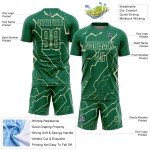 Lightning Sports Green Custom Kelly Cream Uniform Jersey Soccer Sublimation