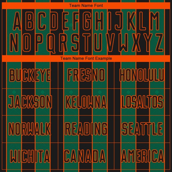 Kelly Custom Soccer Green-Orange Uniform Pinstripe Sports Black Sublimation Line Jersey