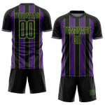 Soccer Purple-Neon Sports Black Line Custom Uniform Green Sublimation Pinstripe Jersey Soccer Purple-Neon Sports Black Line Custom Uniform Green Sublimation Pinstripe Jersey