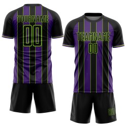 Soccer Purple-Neon Sports Black Line Custom Uniform Green Sublimation Pinstripe Jersey