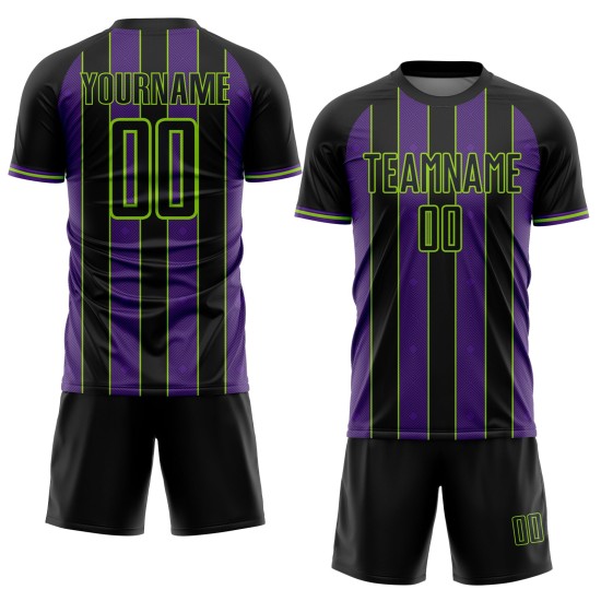 Soccer Purple-Neon Sports Black Line Custom Uniform Green Sublimation Pinstripe Jersey Soccer Purple-Neon Sports Black Line Custom Uniform Green Sublimation Pinstripe Jersey