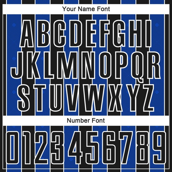 Jersey Blue-White Thunder Line Custom Soccer Pinstripe Uniform Sports Sublimation Black