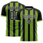 Sports Custom Pinstripe Green-White Uniform Soccer Neon Black Jersey Sublimation Line