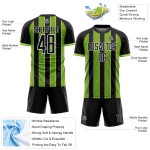 Sports Custom Pinstripe Green-White Uniform Soccer Neon Black Jersey Sublimation Line