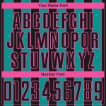 Sublimation Soccer Sports Pinstripe Black Jersey Custom Aqua-Pink Line Uniform