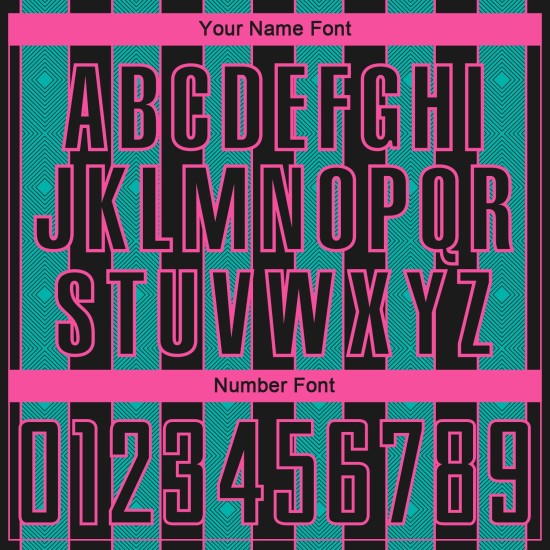Sublimation Soccer Sports Pinstripe Black Jersey Custom Aqua-Pink Line Uniform