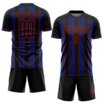 Pinstripe Royal-Red Black Sublimation Uniform Custom Jersey Sports Line Soccer