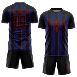 Pinstripe Royal-Red Black Sublimation Uniform Custom Jersey Sports Line Soccer
