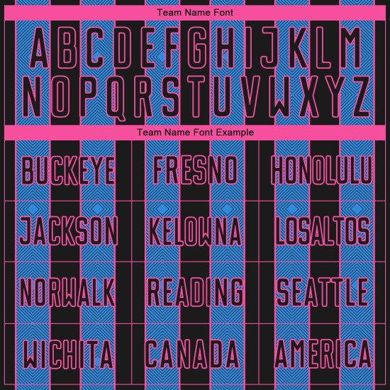 Soccer Powder Sublimation Jersey Pinstripe Line Sports Black Custom Uniform Blue-Pink