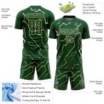 Sublimation Uniform Cream Soccer Green Jersey Lightning Custom Sports