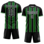 Line Soccer Pinstripe Grass Black Custom Green-White Jersey Sublimation Uniform Sports