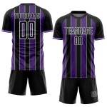 Custom Uniform Purple-White Sublimation Jersey Line Black Pinstripe Soccer Sports Custom Uniform Purple-White Sublimation Jersey Line Black Pinstripe Soccer Sports