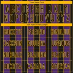 Soccer Line Pinstripe Jersey Sublimation Uniform Sports Custom Purple-Gold Black Soccer Line Pinstripe Jersey Sublimation Uniform Sports Custom Purple-Gold Black