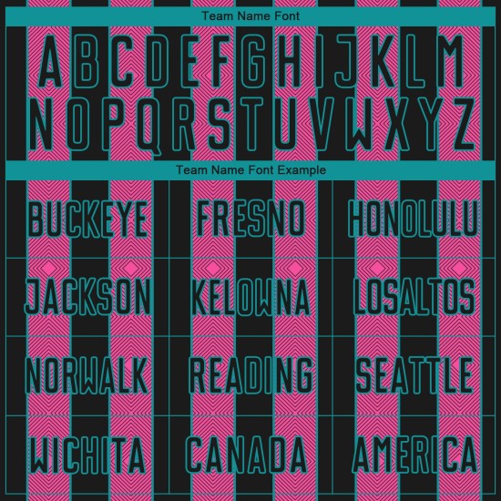 Uniform Sports Jersey Soccer Black Pinstripe Custom Pink-Teal Sublimation Line