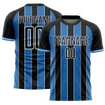Uniform Custom Pinstripe Powder Sports Line Blue-White Black Jersey Soccer Sublimation