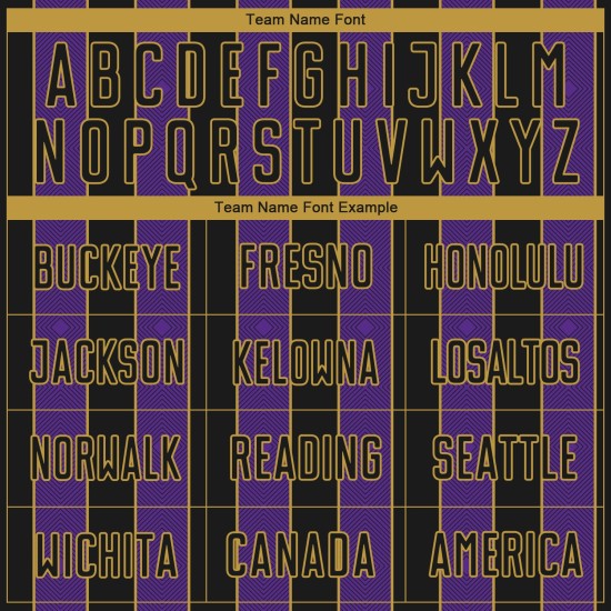 Line Black Custom Gold Pinstripe Sublimation Uniform Sports Soccer Purple-Old Jersey