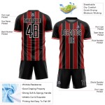 Jersey Line Sublimation Uniform Red-White Soccer Black Custom Sports Pinstripe Jersey Line Sublimation Uniform Red-White Soccer Black Custom Sports Pinstripe